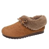 BQDPYZBD Schuhe Für Damen, Winter, Neue Damenstiefel, Damen-Baumwollstiefel, Schneestiefel Sowie Samtwarme Mutterschuhe, Slip-on-Baumwollschuhe Damen-kamel-35
