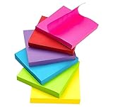 Agoer 600 Stück Haftnotizen 76x76mm, Notizzettel Bunt Selbstklebende Klebezettel, Sticky Notes zum Markieren von Seiten für Büro, Studie, Hause (6 Farbe)