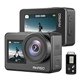 AKASO Action Cam 4K 20MP WiFi Unterwasserkamera IPX8 Wasserdicht Action Kamera EIS 2.0 mit Touchscreen, Zoom, Sprachsteuerung, Externes Mikrofon und 2x1350mAh Akkus Kit-Brave 7 (Grau)