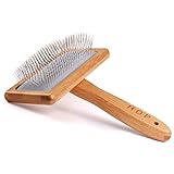 Hundebürste, Katzenbürste Hunde Bürste Haustier Bürsten für Langhaar und Kurzhaar,Softbürste für Knoten und Unterfell,Holz