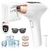 IPL Geräte Haarentfernung Laser mit Eisfunktion, 999,999 Lichtimpulse Laser Haarentfernung, HR/SC/RA Erweiterte Funktionen, 9 Energiestufen, Schmerzfreie Haarentfernungsgerät für Gesich/Körper