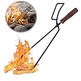 Abiemuce 40CM Kaminzange, Kaminzange Feuerzange, Edelstahl Kaminzange, Kaminzange für Holz, Außen- und Innenbereich Kaminholzzange, Feuerholzzange, Brennholzzange, für Lagerfeuer Kaminöfen Kohlezange