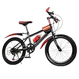 Shalmidor 20 Zoll Kinderfahrrad, 7-Gang Mountainbike, Fahrrad mit Wasserkocher und Aufbewahrungstasche, Aluminiumräder Mountainbike, Jungen, Mädchen-Fahrrad (Rot)