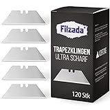 Filzada® 120x PROFI Trapezklingen für Teppichmesser - Ultra scharfe Teppichmesser Klingen - 0,6 mm stark