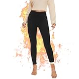 AMIYOYO Thermo Leggings Damen Gefüttert Leggings Fleece Thermohose Verdickte Plüsch Leggins Blickdicht Samt Thermounterwäsche Warm Strumpfhose Winter