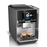 Siemens Kaffeevollautomat EQ700 classic, großes farbiges TFT-Display, 36 Heiß- und Kaltgetränke, Cold Brew, 10 Favoriten, 2-Tassen-Funktion, Steuerung per App, autom. Reinigungsystem, Silber, TP715D01