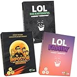 ANZEN Best-of-Bundle | Kartenspiele | Impostor + LOL Family + LOL - Das Kartenspiel | lustige Gesellschaftsspiele | Geschenke für Männer und Frauen | Partyspiele für Erwachsene und Familie
