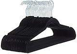 Amazon Basics - Samtbügel für Anzüge, 30er-Pack, Schwarz