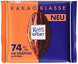 Ritter Sport Kakao-Klasse: Die Kräftige 74 % aus Peru (12 x 100 g), Edel-Bitterschokolade mit intensivem Kakao aus Peru, besondere Schokolade, Kakaogehalt: mind. 74 %