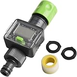 Wasserzähler digital 3/4 Zoll, Digitaler Wasserzähler, Durchflussmesser Wasser für Gartenbewässerung, Rasensprenger und Gartenbrause,Wassermengenzähler IPX6 wasserdicht