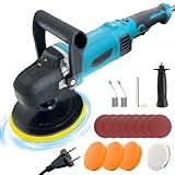 Auto Poliermaschine,980W Professionell Poliermaschine Set 20 pcs mit 150/180mm Polierteller, 6 Variable Geschwindigkeit, 2m Kabel,Abnehmbarer D-Griff und Seitengriff, zum Polieren von Auto/Möbeln