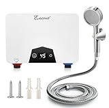 Mini Durchlauferhitzer, 5500W Elektrischer Durchlauferhitzer, Durchlauferhitzer Klein mit Temperaturanzeige 30-55°C, Durchlauferhitzer Küche 220V, Druckfester Durchlauferhitzer für Dusche Küche (2)