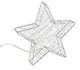 Idena 30470 - LED Deko Leuchte mit 120 LEDs in Warmweiß, Leuchtstern aus Metall, 6 Stunden Timer Funktion, batteriebetrieben, ca. 38 x 36 x 6 cm groß, für Innen & Außen, Winter- & Weihnachtsdeko
