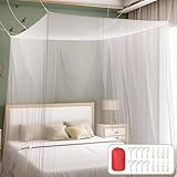 Moskitonetz 200 x 220 x 200 cm, Moskitonetz Bett, Moskitonetz Reise, Moskitonetz Eckig, Moskitonetz für Balkon,Feinmaschig und langlebig, Mosquito Net Bed für Zuhause und Camping Geeignet.