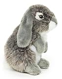 Uni-Toys - Widderkaninchen, stehend (grau) - 18 cm (Höhe) - Plüsch-Hase, Kaninchen - Plüschtier, Kuscheltier