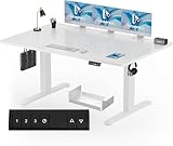 Homall Höhenverstellbarer Schreibtisch 140x70 cm, Schreibtisch Höhenverstellbar, Elektrischer Schreibtisch mit Vierteilige Tischplatte, Computertisch mit Memory Funktion,Standing Desk