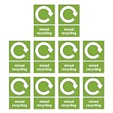 Recycelbare Mülltonnen-Aufkleber, Mülltonnenetiketten - Wasserdichter Aufkleber zum Recycling von Abfällen - Symbolschild, Dekoschild für Mülltonnen, d