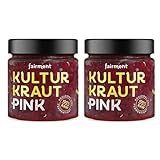 fairment Kultur Kraut Pink - lebendiges Bio Sauerkraut im Glas mit Rotkohl, Ingwer und Koriander - natürlich fermentiert und nicht pasteurisiert