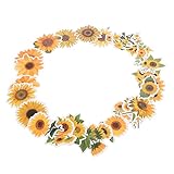 Vaguelly 50 Stück Sonnenblumenaufkleber Kinder-Laptop Selbstklebende Sonnenblumen-Aufkleber Aufkleber Mit Sonnenblumenmotiv Scrapbook-Aufkleber Computer Laptop Vinyl-Aufkleber Yellow Papier