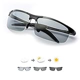 TJUTR Polarisierte Sonnenbrille Herren Photochromatisch Sports Fahrradbrille Selbsttönend Autofahrer Durchsichtig brille mit Färbungsgradient