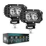 CO LIGHT LED Arbeitsscheinwerfer 12v Led Scheinwerfer 24v Zusatzscheinwerfer Auto 4 Zoll 2 stück×50W Flutlicht IP68 Wasserdicht Rückfahrscheinwerfer SUV Offroad Motorräder LKW ATV UTV Trecker Bagger