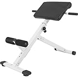 GORILLA SPORTS® Hyperextension Rückentrainer - 5-fach Verstellbar, Klappbar, mit Beinfixierung, bis 120 kg, Schwarz/Weiß - Rückenstrecker, Bauchtrainer, Römischer Stuhl, Fitness, Training, Home Gym