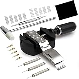 GLDCAPA Watch Link Removal Kit, Watch Band Sizing Tool for Watch Strap Adjustment, Watch Pins Replacement, Watch Hammer, Spring Bar (Schwarz)