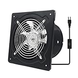 FanGoFast 200mm Abluftventilator 980m³/h Badlüfter Leiser mit Rücklaufklappe Leistungsstarke Wandventilator mit EU-Stecker für Küche Badezimmer Garage Untergeschoss Schwarz