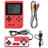 Tiardey Handheld-Spielekonsole, tragbare Retro-Konsole mit 400 klassischen Spielen, 3-Zoll-Farbbildschirm, Unterstützung für Zwei-Spieler-Spiele (rot)
