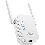 WLAN Repeater, 300 Mbit/s 2.4GHz WLAN Verstärker, Verstärktes Signal mit Zwei Antennen, LAN Port, 4 Modus, Kompatibel zu Allen WLAN Geräten