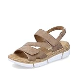 Rieker Damen Plateausandalen V2366, Frauen Sandalen,Freizeitschuhe,offene Schuhe,Strandschuhe,Plateausandaletten,Dicke Sohle,beige (62),41 EU / 7.5 UK