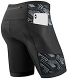 Cycorld Radlerhose Herren mit Sitzpolster 4D, Radhose Herren Fahrradhose Atmungsaktiv Elastische und Schnelltrocknend Bike Hose (Schwarz, XL)