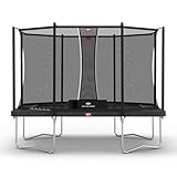 BERG Ultim Favorit Regular Trampolin | Rechteckig 280 cm | Anthrazit Grau | Mit Sicherheitsnetz Comfort | Airflow Sprungtuch | UV-beständige Randabdeckung | Robuster Stahlrahmen