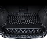 MKHIXTSL Auto Kofferraummatten Leder Für Lexus NX300h NX300 NX200 2015-2017, Antirutschmatten Wasserdicht Kofferraumschutz Kofferraumwanne Teppiche, Hohe Seite Kantenschutz,A/Black