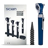 Scian Otoskop Kit – Ear Scope Otoskop mit LED Licht, 3 fache Vergrößerung, 4 Speculum Tips Größe, leichtes Diagnostik Ohrpflege-Tool für Kinder, Erwachsene, hunde, Heimgebrauch (Blau)