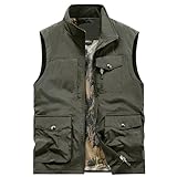 Generisch Softshellweste Herren Leicht, Weste Herren Mit Mehreren Taschen Sportweste Outdoor Safariweste Leichte Wanderweste Schnelltrocknend Anglerweste Ärmellos Freizeit Jacke Bequeme Winterweste