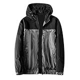 Regenjacke Herren Wasserdicht Outdoorjacke Leicht mit Kapuze Sonnenschutz Wandernjacke Regenbekleidung Sport Jacken Windjacke Winddicht Atmungsaktiv Regenmantel Herren Dünn Regenanzug Jacke Herren