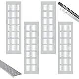 4 Stück Belüftungsgitter Aluminium, Ventilation Grille Rechteckig, Edelstahl Aluminium Lüftungsgitter, für Schuhschrank, Bad, Küche, Wohnzimmer