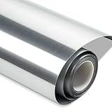 Spiegelfolie Selbstklebend Tapete Silber Klebefolie Möbel Flexibel Spiegel Aufkleber für Schrank Wand Deko Wohnzimmer Folie Arbeitsplatte Küche Modern Möbelfolie Selbstklebend 40cm X 500cm