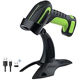 Tera Pro 3 in 1 Extreme Leistung Barcodescanner Kabellos 1D 2D QR Bluetooth Kabellos 2,4G & Kabelgebunden USB-C Industriell 1D Barcode Scanner 2500mAh Exzellente Fallfestigkeit mit Ständer 8100 Grün