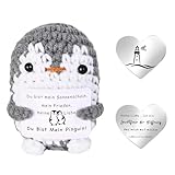 qianduoduo Positive Pinguin Ich Liebe Dich Geschenke für Freundin, Jahrestag Geschenke für Frauen Männer, Valentinstagsgeschenk für Sie Ihn, Pocket Hug Pinguin