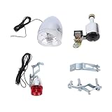 Generator-Scheinwerfer-Rücklicht-Set, 12 V, 6 W, geringer Stromverbrauch, Reibungsgeneratorkopf, Rücklicht, Metall, vielseitige Kompatibilität, Dynamo-Fahrradlicht für Rennräder,