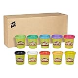 Play-Doh Rainbow Pack 10 x 56g Dosen, Bastel-Set mit hochwertiger Knetmasse in 8 fröhlichen Farben, fördert die Feinmotorik und das Gestalten, kreatives für Kinder ab 2 Jahren