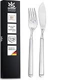 SOLINGEN| Gehring Fischbesteck - Fischmesser & Fischgabel | Made in Germany, Set für 6 Personen, 12 teilig, Edelstahl 18/10