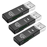 USB SD Kartenleser für PC, 3 Packungen Micro SD Karte auf USB Adapter, Kartenleser für Kamera Speicherkartenleser, Wansurs Kartenleser für Laptop (3 Pack USB 2.0)