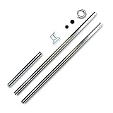 sunprotect 83203 Stahlmast-Set für Sonnensegel, 2-teilig, zerlegbar, Höhe 2,5 m, Ø 5 cm, Wandstärke 15 mm, silberfarben (1 Set, 2-teilig)