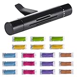 Autoduft Innenraum Set, Auto Duft Luftreiniger Aluminium Duftspender mit 18 Duftstäbchen – Effektiv Automatische Verteilung über Klimaanlage, Geruchsbeseitigung für Auto Lüftung und Lüftungsgitter