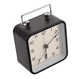 Holibanna Stille Uhr Schlafzimmer Uhr Wecker Für Schlafzimmer Kind Wecker Uhren Für Schlafzimmer Wecker Für Reise Kleine Uhren Für Regal Quadratuhr Kinderwecker Jungs Metall Schwarz