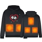 Beheizte Kapuzenpullover Sale,Unisex 5 Heizzonen Langarm USB Elektrisch Beheizbare Hoodie Winter Smart Heating Mode Kapuzen Heizjacke Übergangsjacke Outdoor Sweatjacke mit Heizung 2024 Upgrade