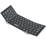 eSynic Faltbare Mini-Bluetooth-Tastatur (Deutsch) Drahtlose Tragbare Kabellose Tastatur Bluetooth 5.1 QWERTZ für Windows iOS Android iPad iPhone Tablet Handy Laptop PC